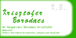 krisztofer borodacs business card